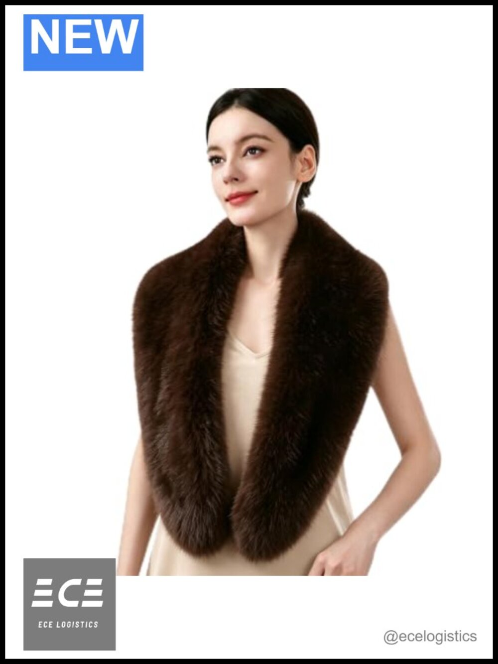 Faux Fur Collar Neck Warmer Scarf Wrap Shawl Winter Accessory